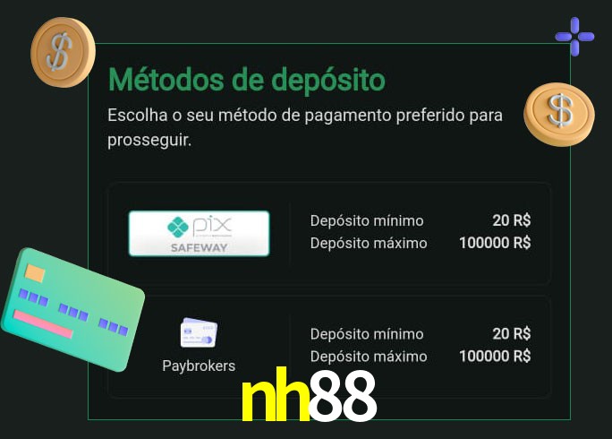 O cassino nh88 oferece uma grande variedade de métodos de pagamento